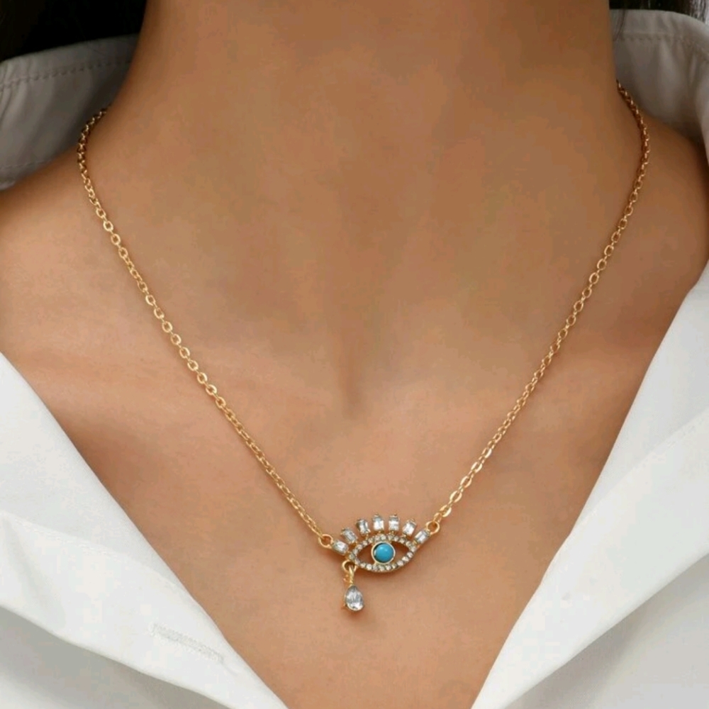 🍉5 For $25* Rhinestone Eye Necklace
